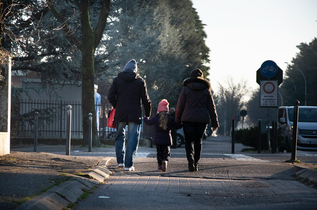 family walking together outdoors
