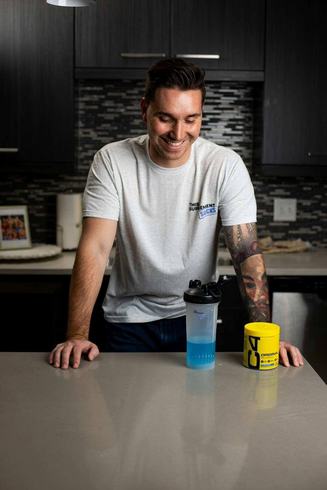 Studio portrait of a Slovenian male nutritionist with arms crossed