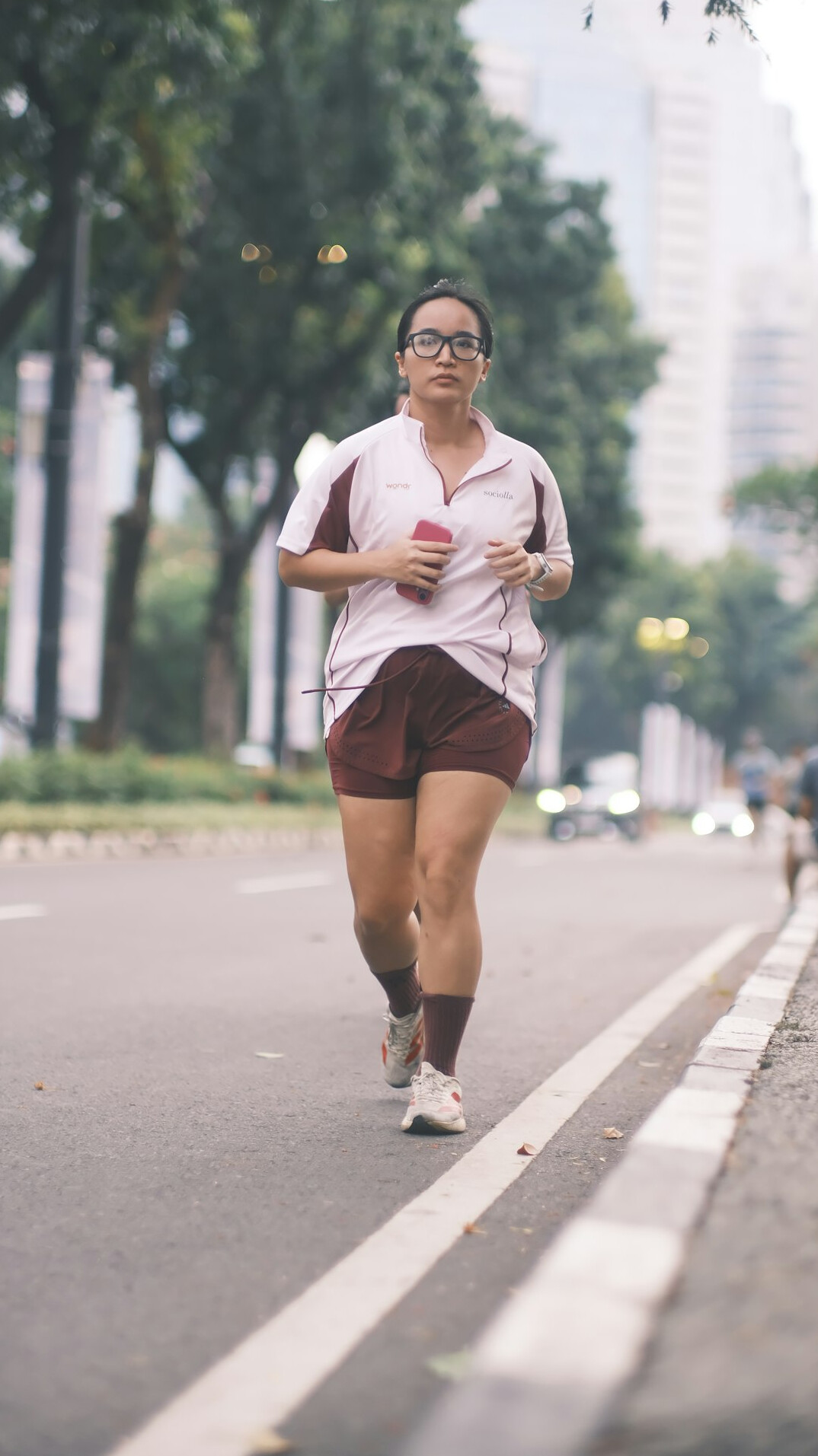 person jogging in nature